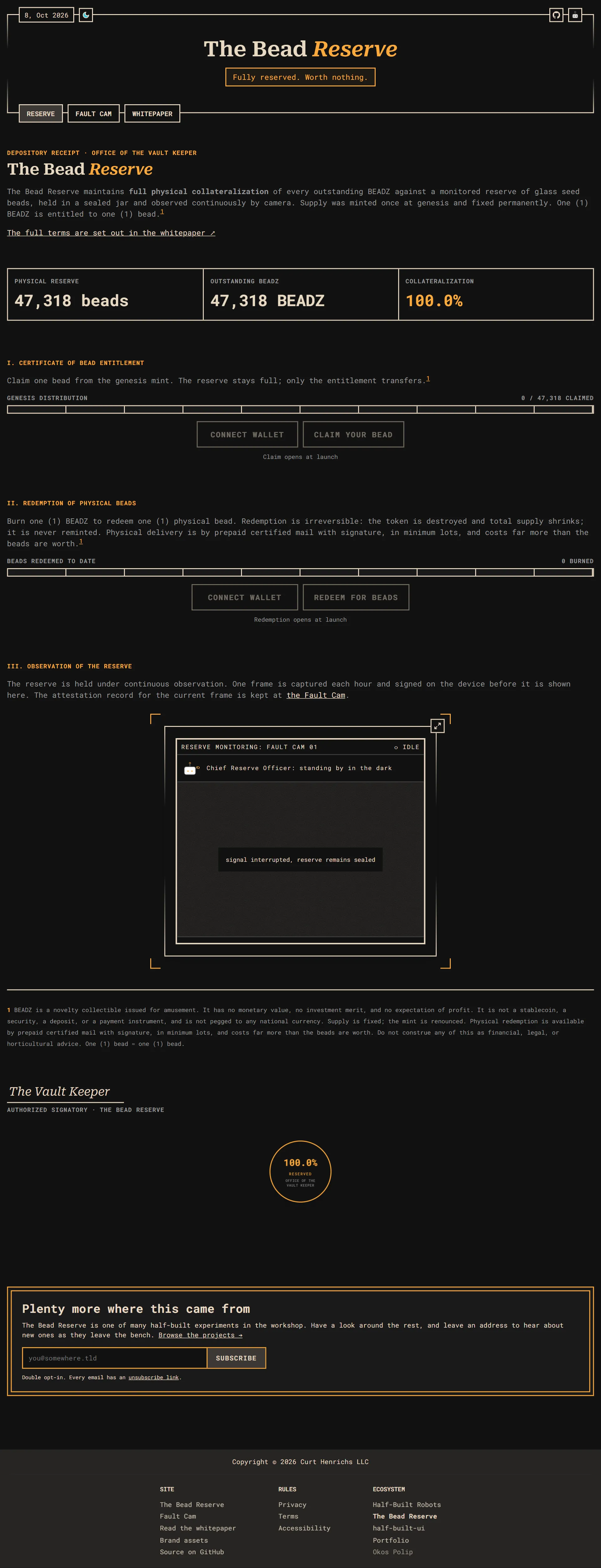 The same home page in the dark theme.